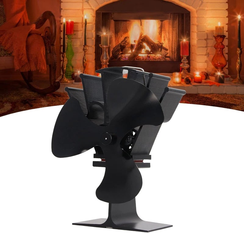 woobles Wood Stove Fan, Fireplace Fan for Wood/Log Burner, Heat Powered 3 Blade Silent High Temperature Resistance Fireplace Stove Fan for Wood Burner Log Burner - Image 4